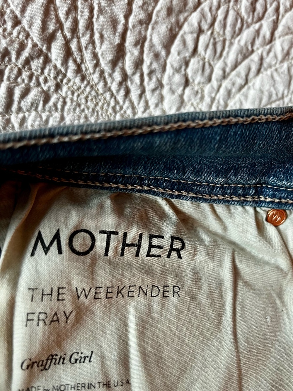 MOTHER The Weekender Fray in Grafitti Girl Women’s Size 26 - Picture 5 of 9